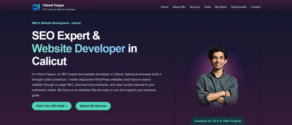 Digitally Irfan portfolio website - SEO Expert in Calicut